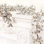 TETOU 5.9ft Silver Berry Christmas Garland with Light Artificial Garland for Indoor Mantle Staircase Home Xmas Decoration