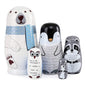 TETOU 5 Layer Wooden Animal Nesting Dolls Matryoshka Doll Toy for Children Gift (Brown bear)