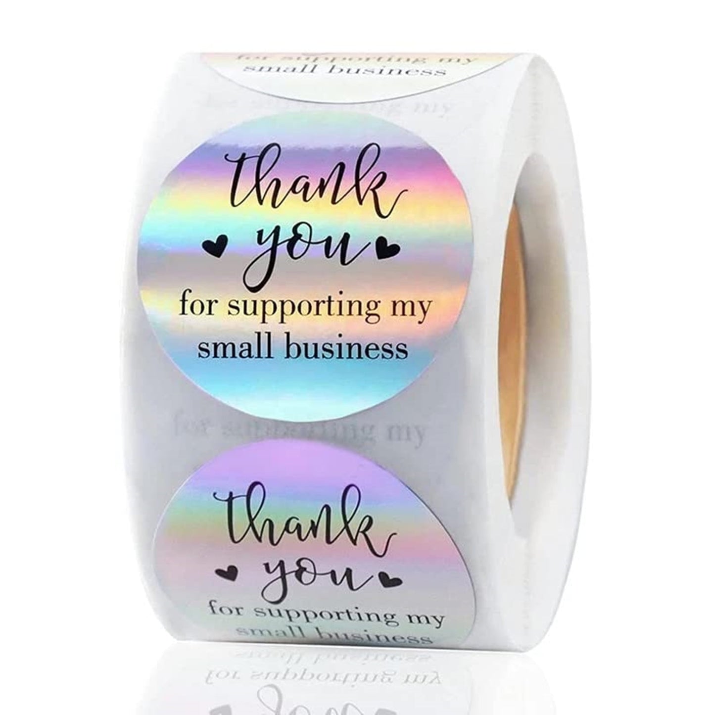 TETOU 500Pcs Thank You Stickers, 1.5 inch Thank You for Celebrating with Us Stickers Roll, Clear Thank You Stickers for Packaging Wedding Party Favors - Clear & Gold