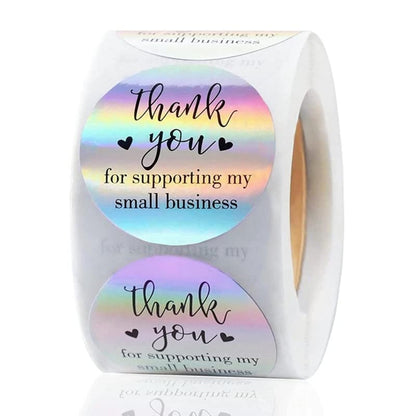TETOU 500Pcs Thank You Stickers, 1.5 inch Thank You for Celebrating with Us Stickers Roll, Clear Thank You Stickers for Packaging Wedding Party Favors - Clear & Gold