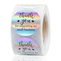 TETOU 500Pcs Thank You Stickers, 1.5 inch Thank You for Celebrating with Us Stickers Roll, Clear Thank You Stickers for Packaging Wedding Party Favors - Clear & Gold
