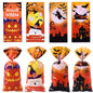TETOU 50Pcs Hallowe'en Cellophane Treat Bags, 4.92*10.93" Multi Color Candy Bags Bats Pumpkin and Witch Halloween Goody Bags with Twist Ties for Snacks Cookies Packing Halloween Party Favor