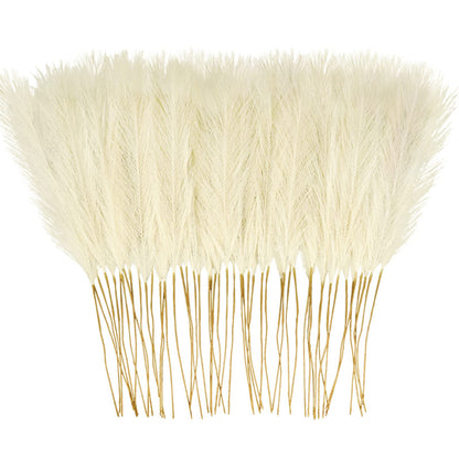 TETOU 50pcs Faux Pampas Grass 21.65" Short Vase Filler Flower Arrangement Home Wedding Boho Decor