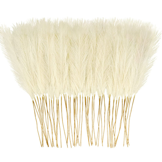TETOU 50pcs Faux Pampas Grass 21.65" Short Vase Filler Flower Arrangement Home Wedding Boho Decor