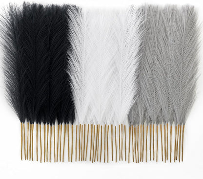 TETOU 50pcs Pampas Grass,17in Artificial Fluffy Vase Filler Flower Arrangement for Home Room Birthday Bathroom Party Wedding Boho Decoration(Blush & Cream & Pink)