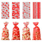 TETOU 50pcs Valentine's Day Candy Treat Bags Cellophane Gift Snack Bag with Ties Party Favor Supplies