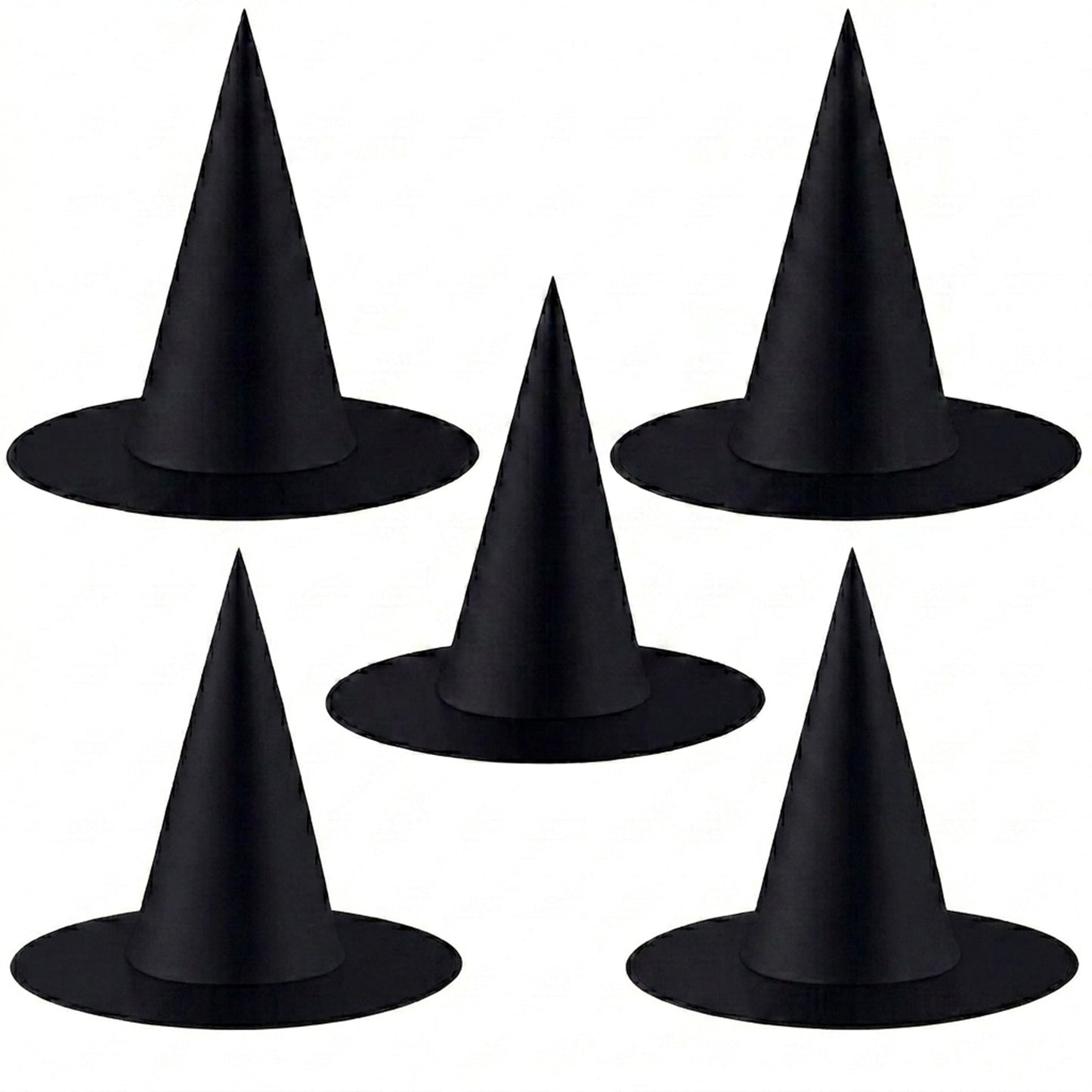 TETOU 5Pcs Halloween Witch Hats, 12.99" Halloween Costume Accessory Witch Hat for Adult Halloween Party Decorations