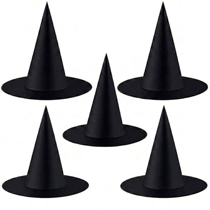 TETOU 5Pcs Halloween Witch Hats, 12.99" Halloween Costume Accessory Witch Hat for Adult Halloween Party Decorations