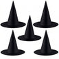 TETOU 5Pcs Halloween Witch Hats, 12.99" Halloween Costume Accessory Witch Hat for Adult Halloween Party Decorations