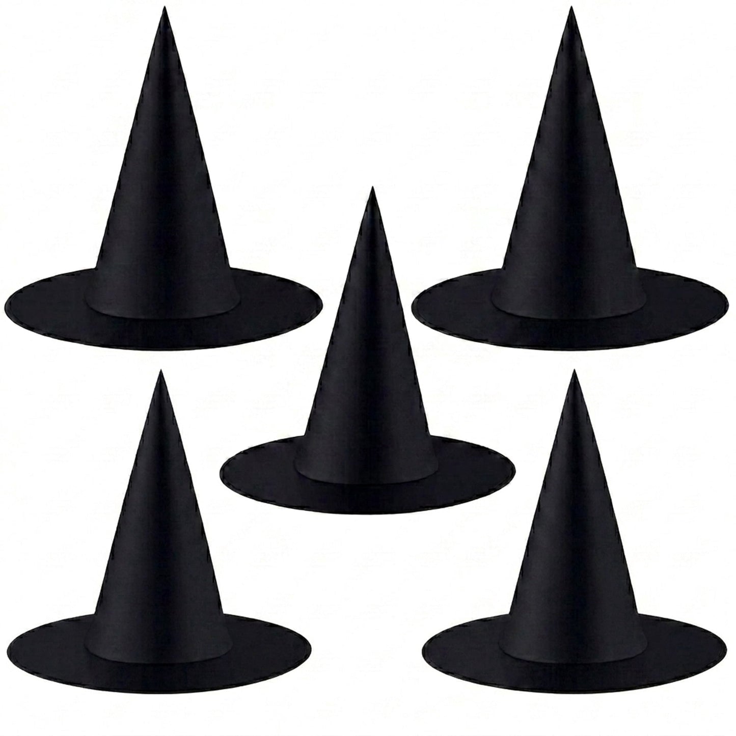 TETOU 5Pcs Halloween Witch Hats, 14.96" Halloween Costume Accessory Witch Hat for Adult Halloween Party Decorations