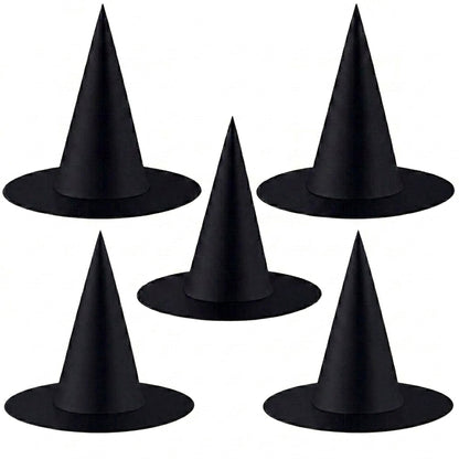 TETOU 5Pcs Halloween Witch Hats, 14.96" Halloween Costume Accessory Witch Hat for Adult Halloween Party Decorations
