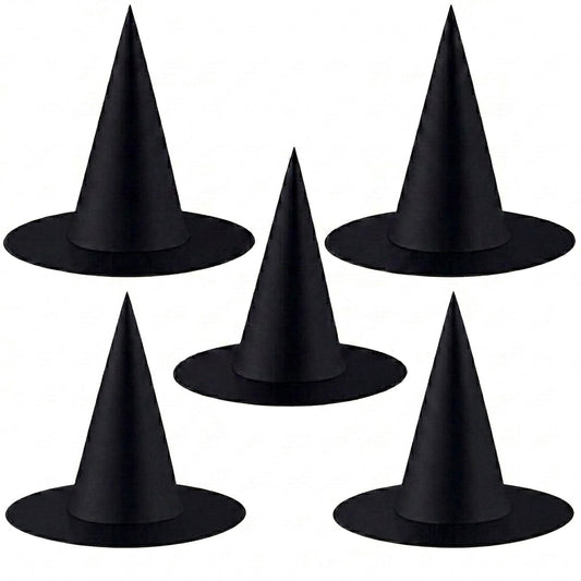 TETOU 5Pcs Halloween Witch Hats, 14.96" Halloween Costume Accessory Witch Hat for Adult Halloween Party Decorations