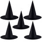 TETOU 5Pcs Halloween Witch Hats, 14.96" Halloween Costume Accessory Witch Hat for Adult Halloween Party Decorations