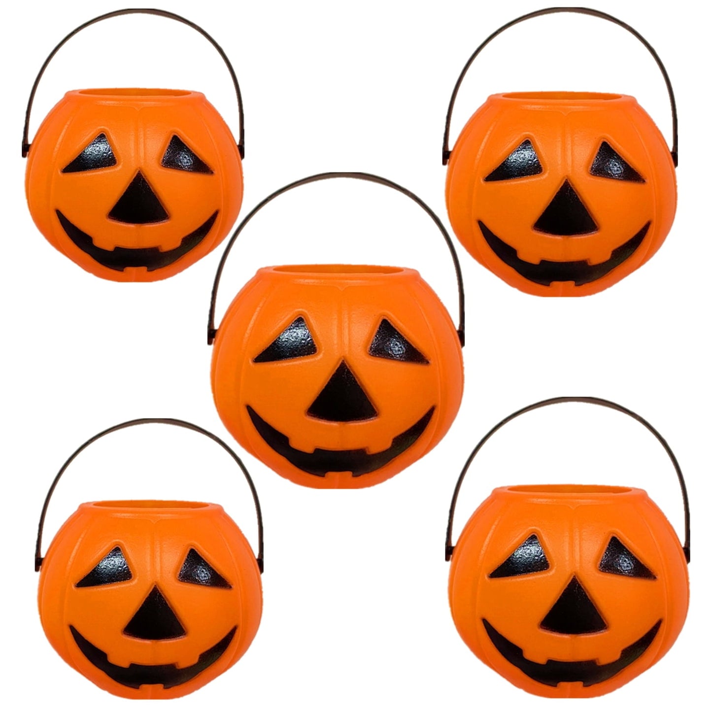 TETOU 3Pcs Mini Candy Cauldron Kettles, Plastic Hallowe'en Candy Bucket Witch's Cauldron Trick or Treat for St. Patrick's Day Hallowe'en Decoration and Kid Birthday Party Favors - Flame, Black, 1L+2S