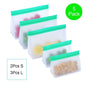 TETOU Stand Up Reusable Silicone Bag, Leakproof Ziplock Food Storage Bags PEVA Freezer Bags for Sandwich Snack Vegetable Meat Cheese Lunch Marinate Food Travel