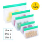 TETOU Stand Up Reusable Silicone Bag, Leakproof Ziplock Food Storage Bags PEVA Freezer Bags for Sandwich Snack Vegetable Meat Cheese Lunch Marinate Food Travel