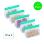 TETOU Stand Up Reusable Silicone Bag, Leakproof Ziplock Food Storage Bags PEVA Freezer Bags for Sandwich Snack Vegetable Meat Cheese Lunch Marinate Food Travel