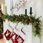 TETOU 6.3ft Christmas Garland Artificial Pine Cypress Eucalyptus Berries Greenery Garland Holiday Decor