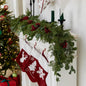 TETOU 6.3ft Christmas Garland Artificial Pine Cypress Eucalyptus Berries Greenery Garland Holiday Decor