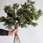 TETOU 6 Pcs Christmas Cedar Pine Branches,25.98 Inch Artificial Cedar Stems with Pine Cones Christmas Greenery Picks for Holiday Xmas Winter Wreath Garland Decor