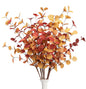 TETOU 6Pcs Fall Artificial Eucalyptus Stems,24In Fake Faux Eucalyptus Leaves Branche Plants for Home Floral Arrangement Vase Filler Party Thanksgiving Halloween Decoration