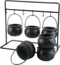 TETOU 6Pcs Halloween Witches Cauldron Serving Bowls Decor, Hallowe'en Candy Bowl with Cauldron on Rack for Hallowe'en Party Decoration