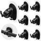 TETOU 2Pcs No Drill Curtain Rod Brackets, Self Adhesive Curtain Rod Holder, Rod Hooks Nail Free Curtain Hangers for Bathroom Bedroom Livingroom Kitchen Apartment - Transparent