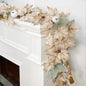 TETOU 6ft Autumn Maples Leaf Pumpkin Garland for Home Farmhouse Fireplace Fall Thanksgiving Decoration