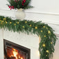 TETOU 6ft Norfolk Pine Garland Christmas Garlands with Warm White LED Lights Faux Greenery Pine Garland for Holiday Decor