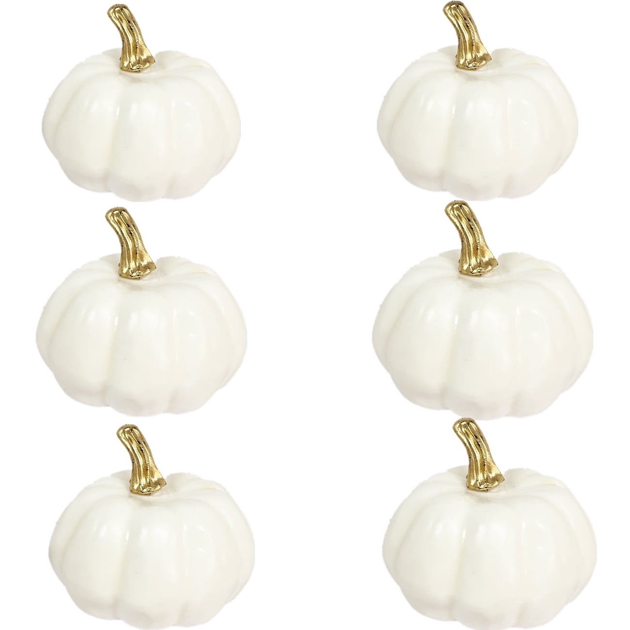 TETOU 6pcs Mini Pumpkins Artificial White Foam Pumpkins for Halloween Home Fall Thanksgiving Harvest Centerpiece Decoration