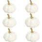 TETOU 6pcs Mini Pumpkins Artificial White Foam Pumpkins for Halloween Home Fall Thanksgiving Harvest Centerpiece Decoration