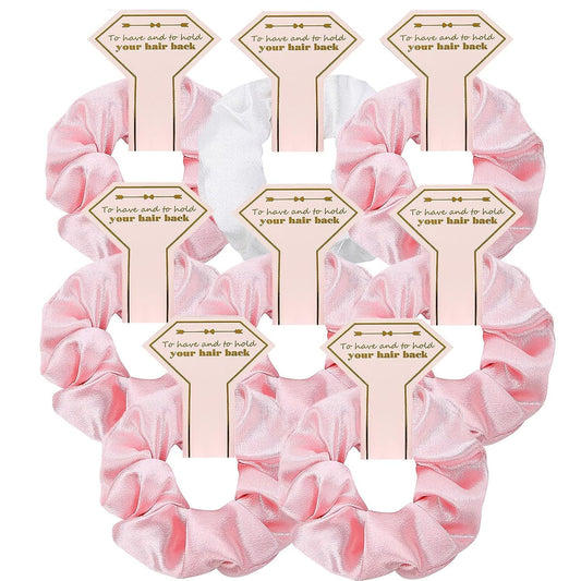 TETOU 8pcs Bridesmaid Proposal Satin Hair Ties Hair Scrunchies Bachelorette Party Favors Wedding Bridal Supplies