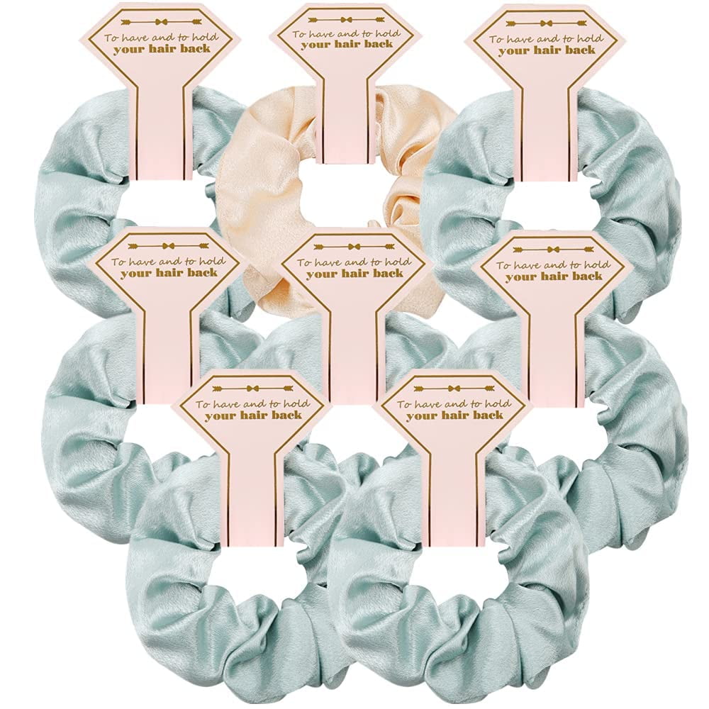 TETOU 8pcs Bridesmaid Proposal Satin Hair Ties Hair Scrunchies Bachelorette Party Favors Wedding Bridal Supplies