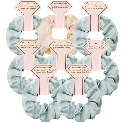 TETOU 8pcs Bridesmaid Proposal Satin Hair Ties Hair Scrunchies Bachelorette Party Favors Wedding Bridal Supplies