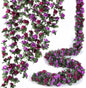 TETOU 6pcs Flower Garlands Artificial Rose Vine Flowers with Leaves 66ft Hanging Roses Vine for Room Wedding Birthday Christmas Wall Decor(Red)