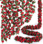 TETOU 6pcs Flower Garlands Artificial Rose Vine Flowers with Leaves 66ft Hanging Roses Vine for Room Wedding Birthday Christmas Wall Decor(Red)
