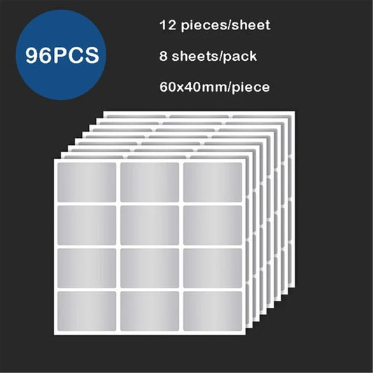 TETOU 96pcs Waterproof Food Labels for Containers Handwrite Removable Multi-Use Labels Jars Label