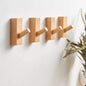 TETOU 4 Pack Adhesive Wall Hooks Hat Rack, Wooden Coat Hooks Wall Mounted, Decorative Hooks Single Organizer Hat Hanger Towel Rack(Rectangle-Beech)