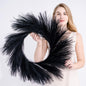 TETOU Artificial Pampas Grass Wreath, 26" Faux Pampas Grass Decor for All Seasons Home Boho Fall Modern Decoration - Beige