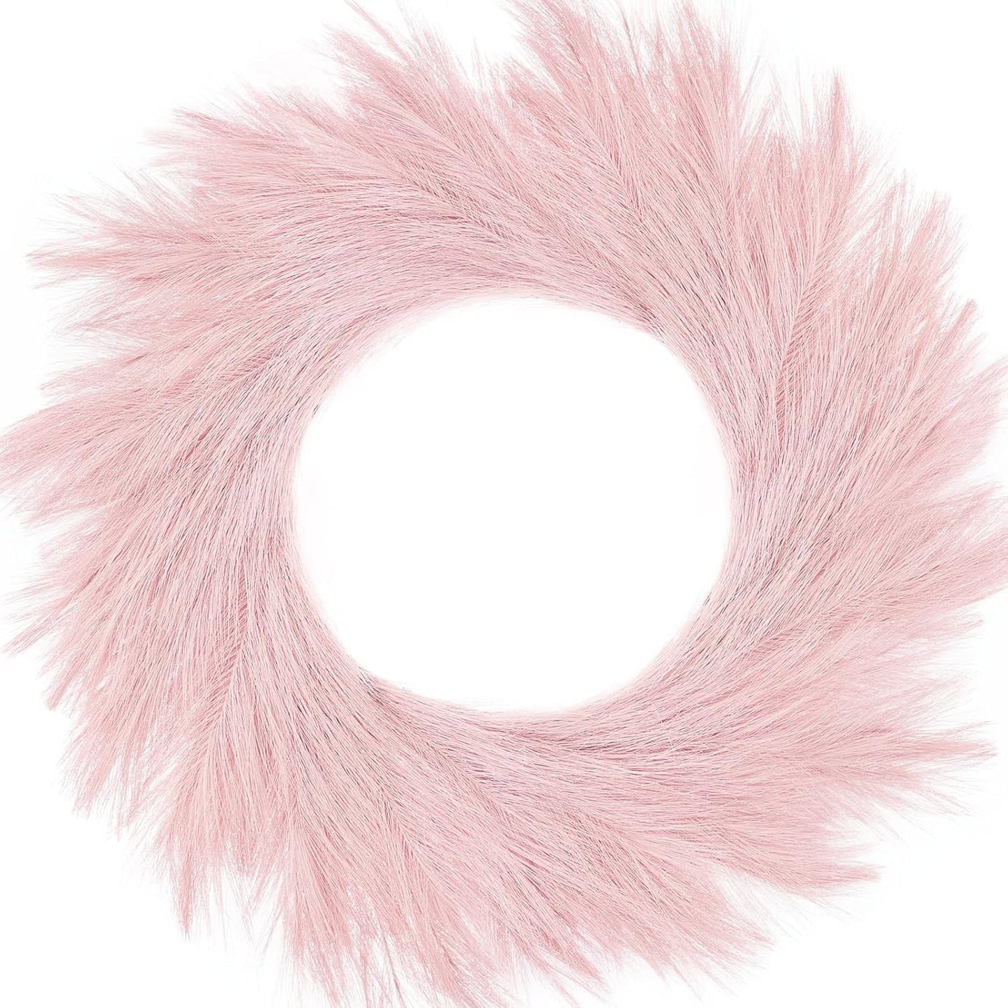 TETOU Artificial Pampas Grass Wreath, 26" Faux Pampas Grass Decor for All Seasons Home Boho Fall Modern Decoration - Beige
