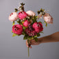 TETOU Artificial Silk Peony Flowers 1 Bouquet for Home Wedding Decoration - Dark Pink