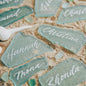 TETOU Blank Irregular Shaped Pieces Sea Glass Place Cards DIY Name Cards for Beach Wedding, Banquets Dinner Party Events Decoration