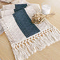 TETOU Sage Green Table Runner with Tassels 72 Inches Long Boho Macrame Farmhouse Table Runners for Home Decor Party Bohemian Rustic Bridal Shower Dining Decorations(12x72 Inches)