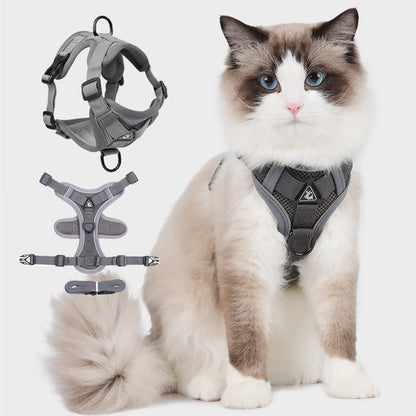 TETOU Cat Dog Harness and Leash, Escape Proof Soft Adjustable Vest Harnesses for Cats Dog, Easy Control Breathable Reflective Strips Jacket - Green,S