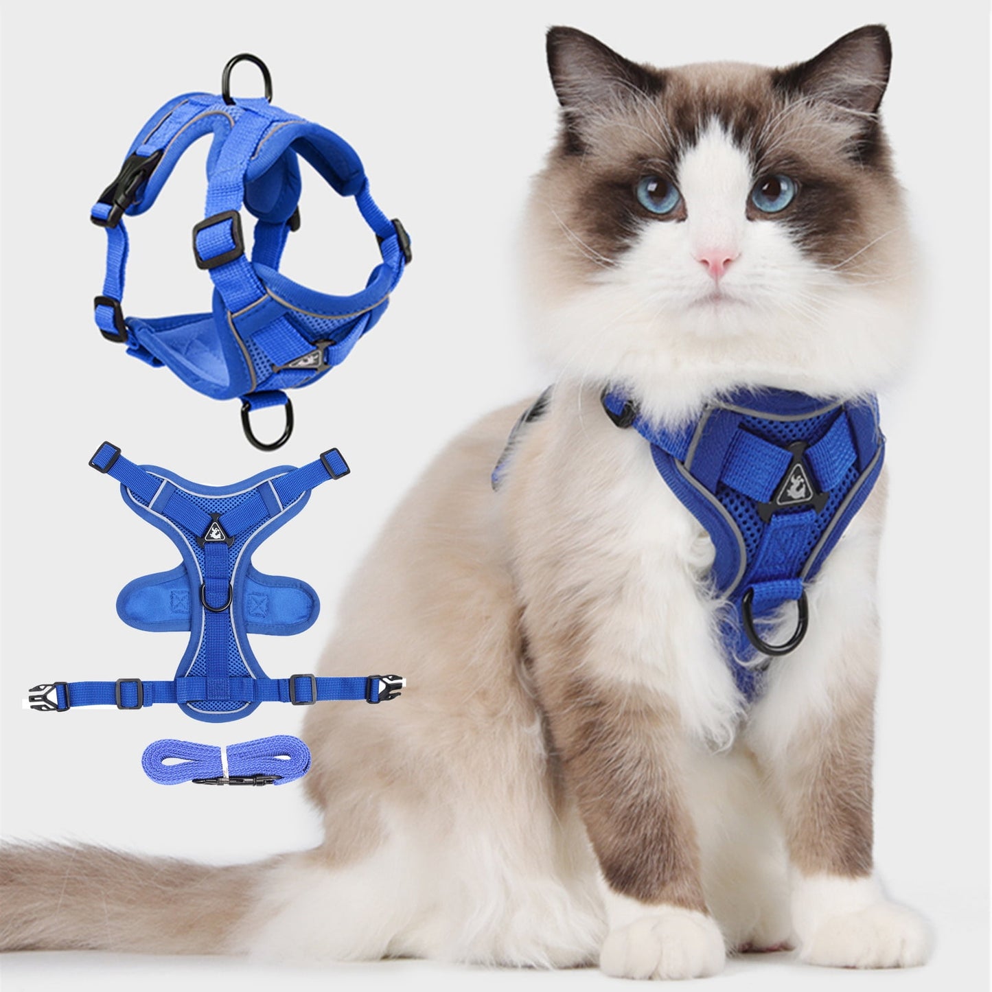 TETOU Cat Dog Harness and Leash, Escape Proof Soft Adjustable Vest Harnesses for Cats Dog, Easy Control Breathable Reflective Strips Jacket - Green,S