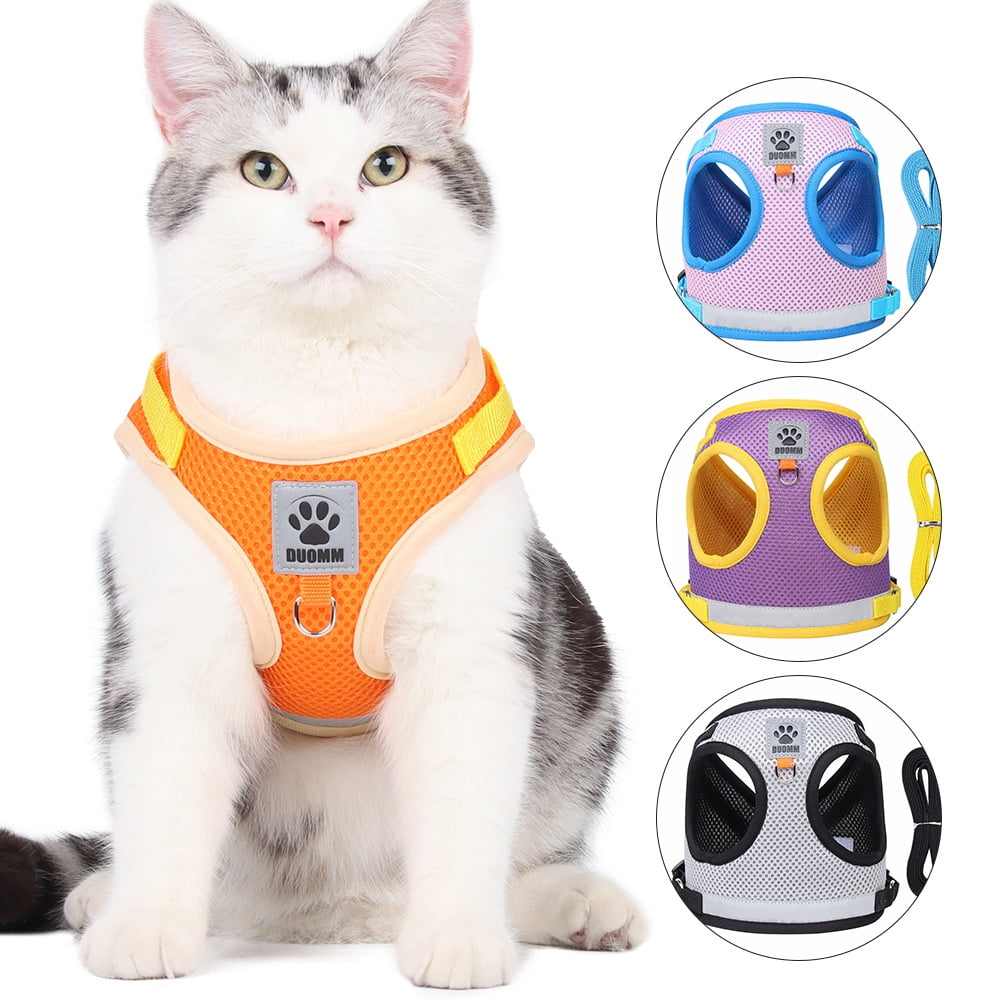 TETOU Cat Harness and Leash Set for Walking Adjustable Vest with Reflective Strap for Pet Kitten Puppy