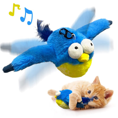 TETOU Interactive Cat Toys Rechargeable Flapping Duck Cat Toys with Catnip Duck Quacking Touch Activated Cat Toy for Indoor Cats Kitten Play Chase Exercise (No Flying)