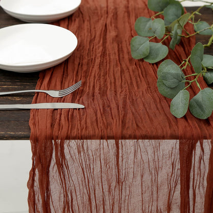 TETOU Cheesecloth Table Runner Boho Gauze Cheese Cloth Table Runner Wedding Home Table Decor