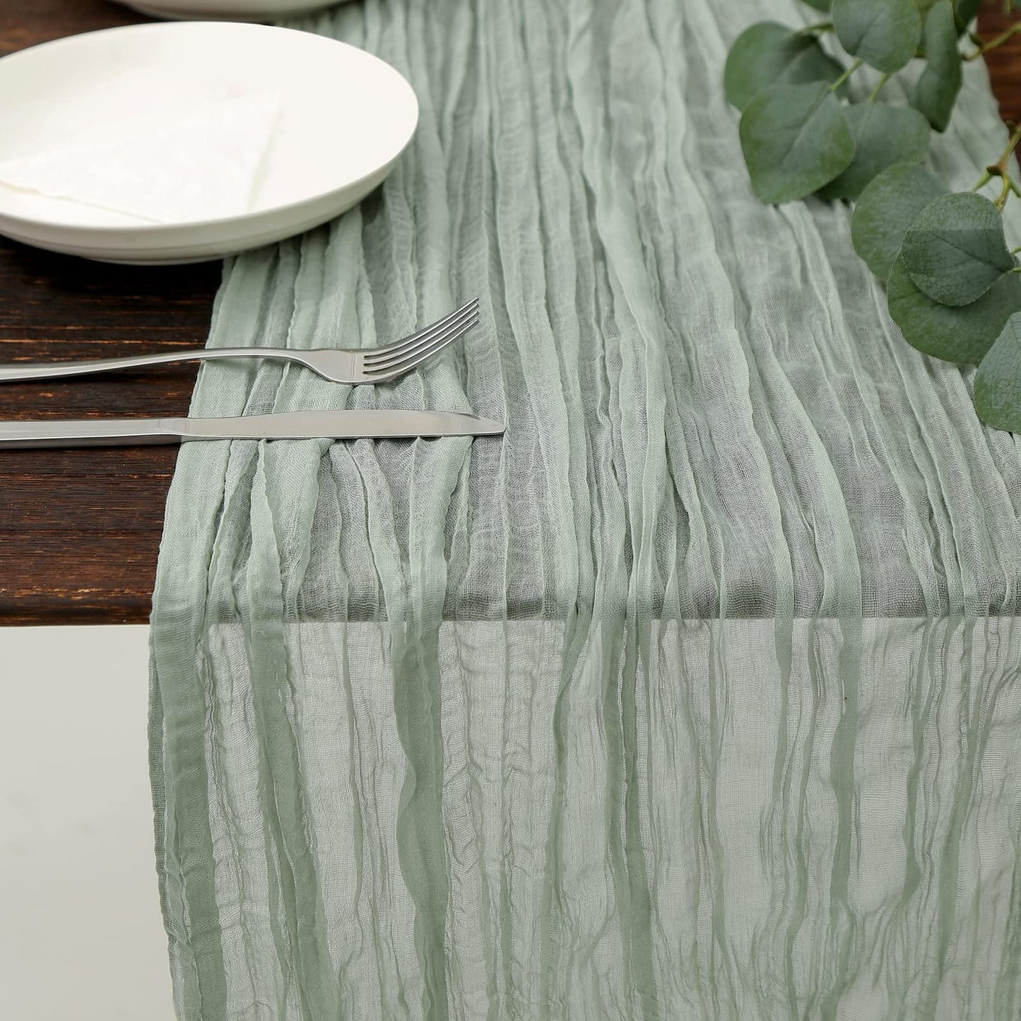 TETOU Cheesecloth Table Runner Boho Gauze Cheese Cloth Table Runner Wedding Home Table Decor