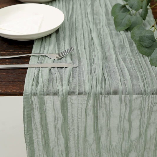 TETOU Cheesecloth Table Runner Boho Gauze Cheese Cloth Table Runner Wedding Home Table Decor